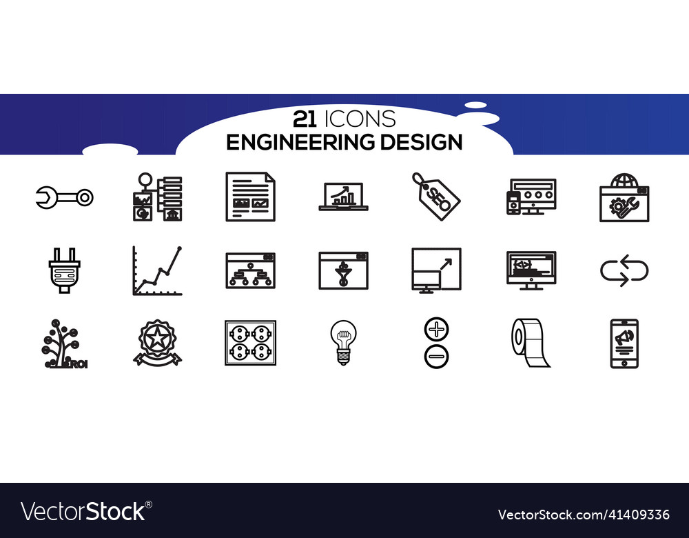 Engineering icons set contains