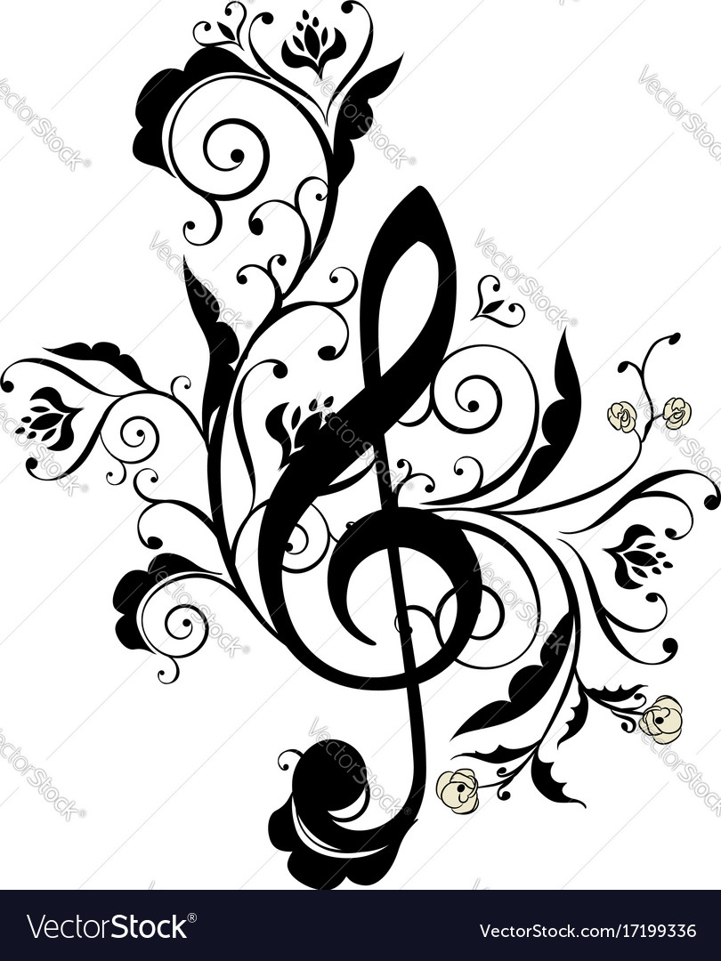 Floral Music Clef Ornament