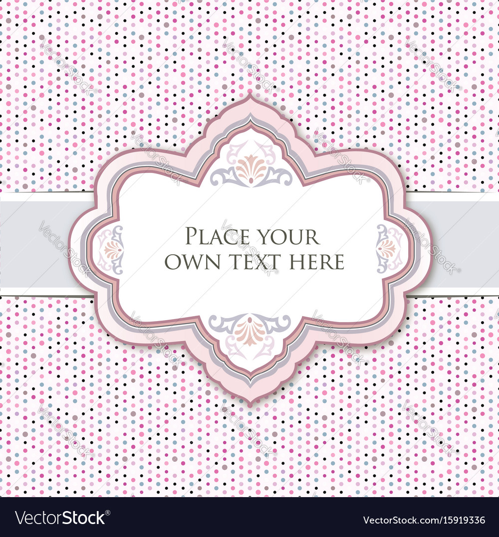 Gentle greeting card or invitation over polka dot