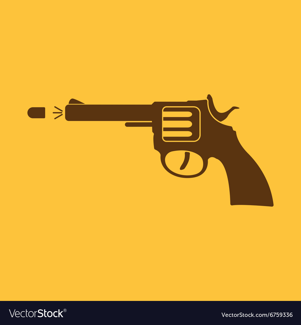 Gun icon pistol and handgun weapon revolver