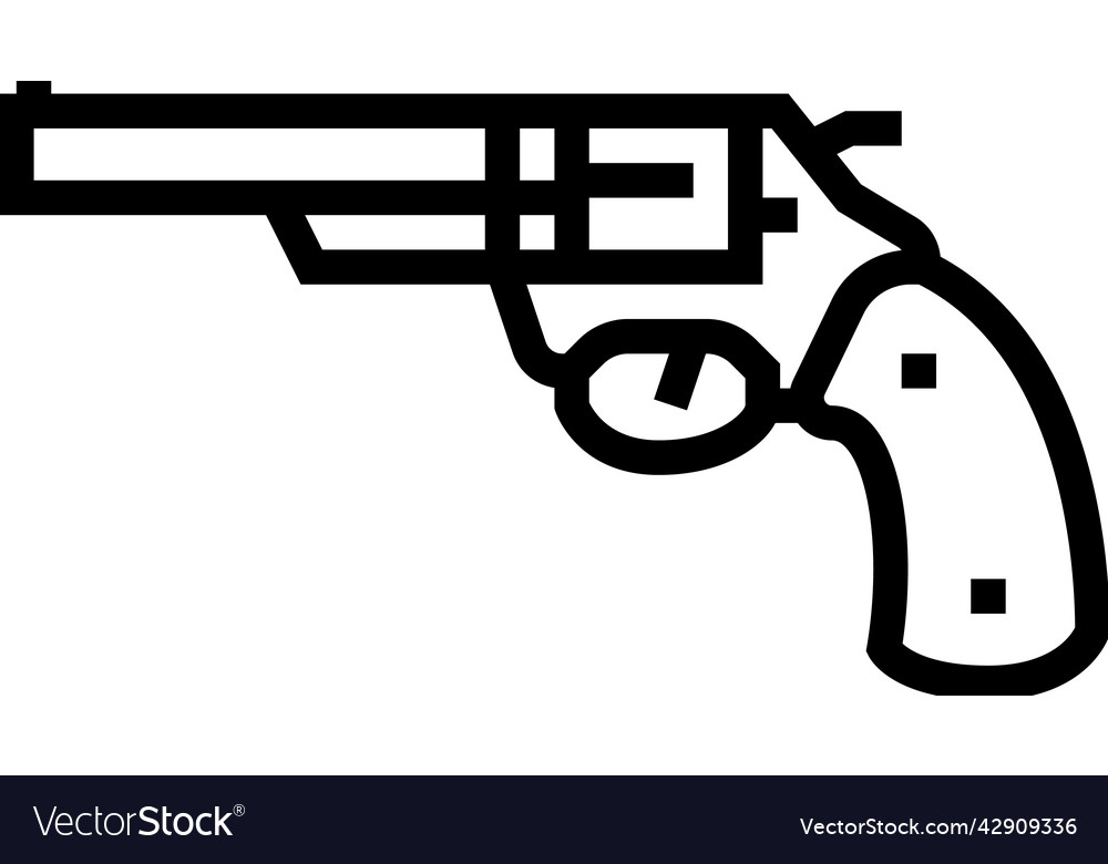 Gun revolver line icon