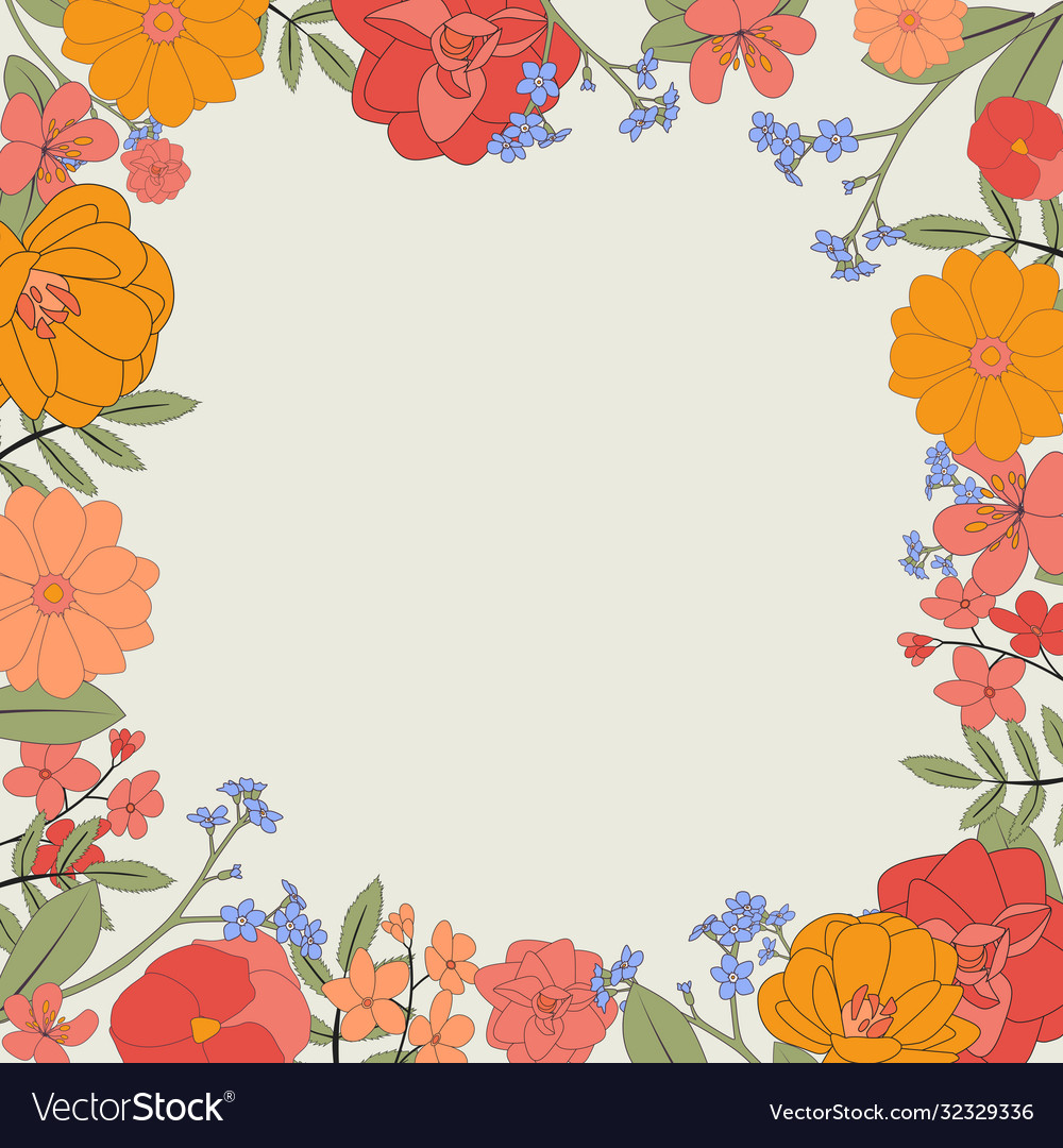 Hand drawn flower natural background