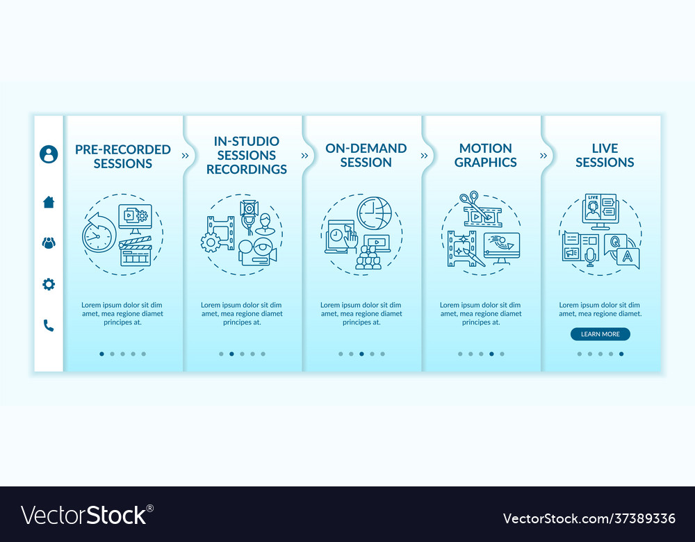 Remote event content onboarding template Vector Image Remote event content onboarding template