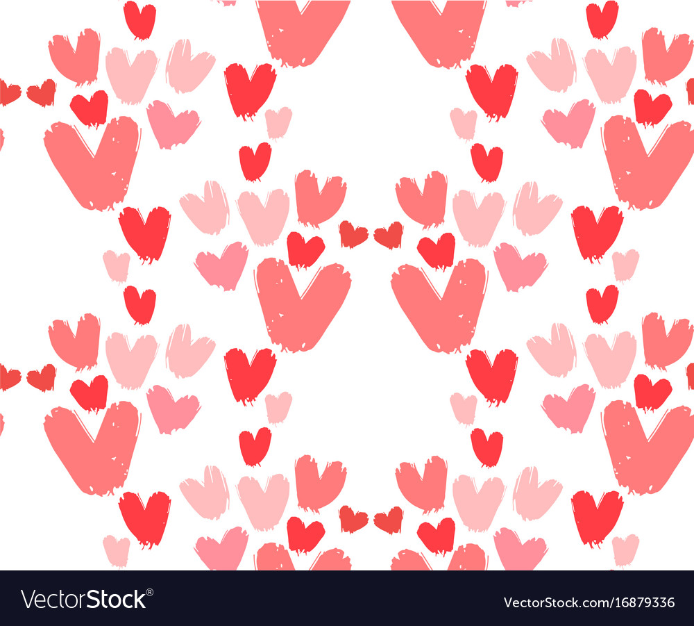 Seamless hearts pattern repeating texture