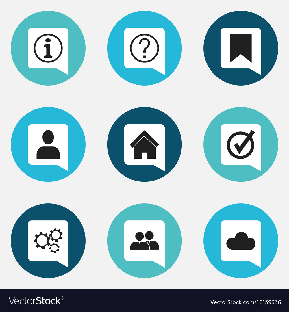 Set of 9 editable web icons includes symbols