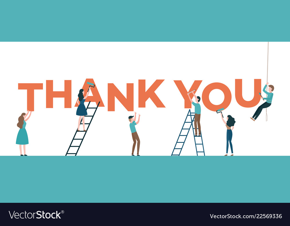 Thank You Text With Men Royalty Free Vector Image