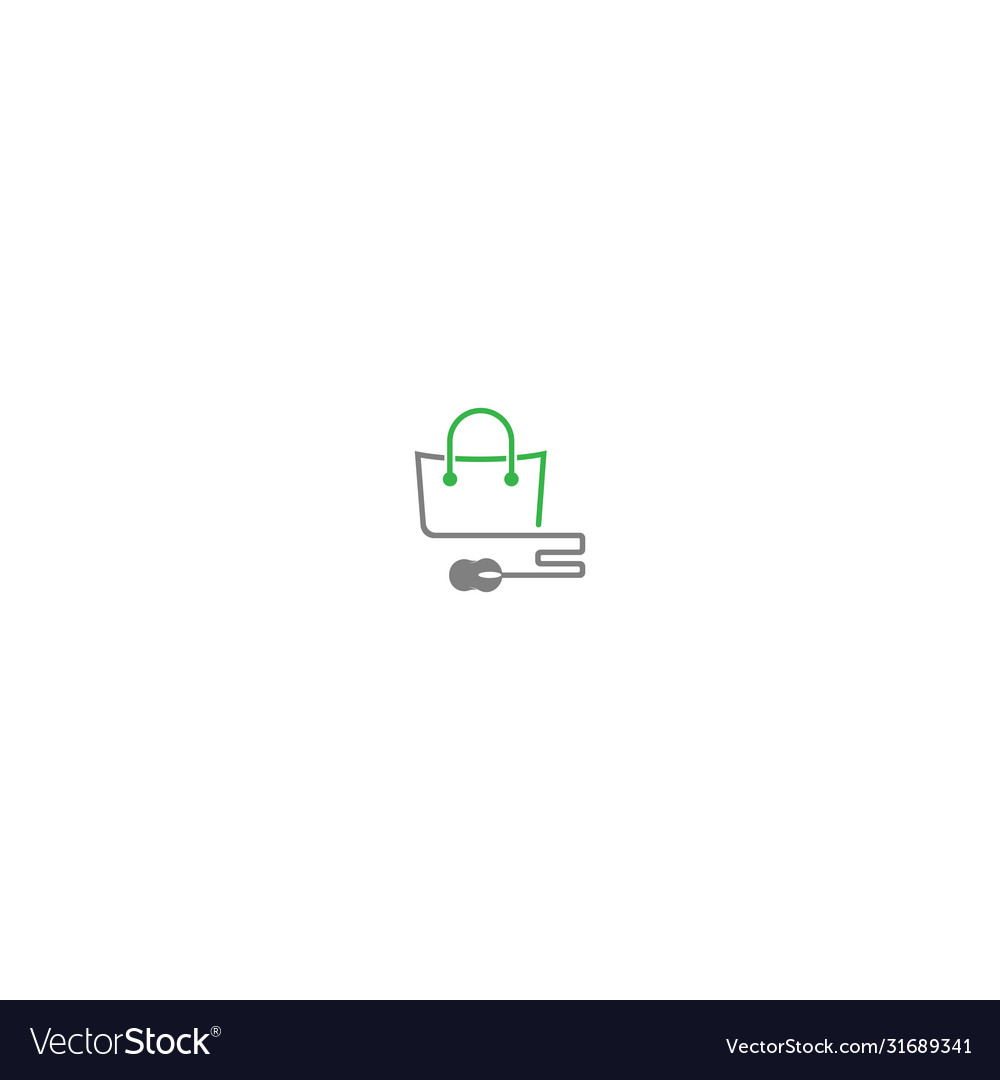 Basket bag concept online shop logo icon Vector Image