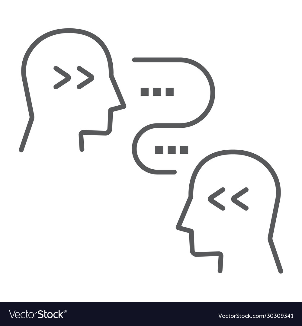 Gehirn zur Kommunikation Dünne Linie Icon