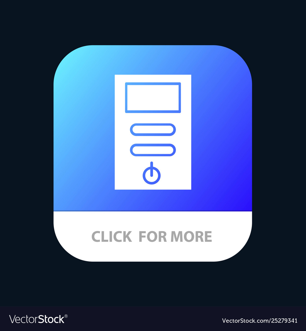 Computer cpu pc stabilizer mobile app button vector image Computer cpu pc stabilizer mobile app button
