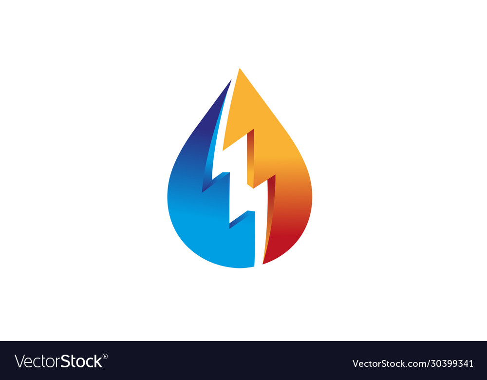 Creative colorful drop thunder logo Royalty Free Vector