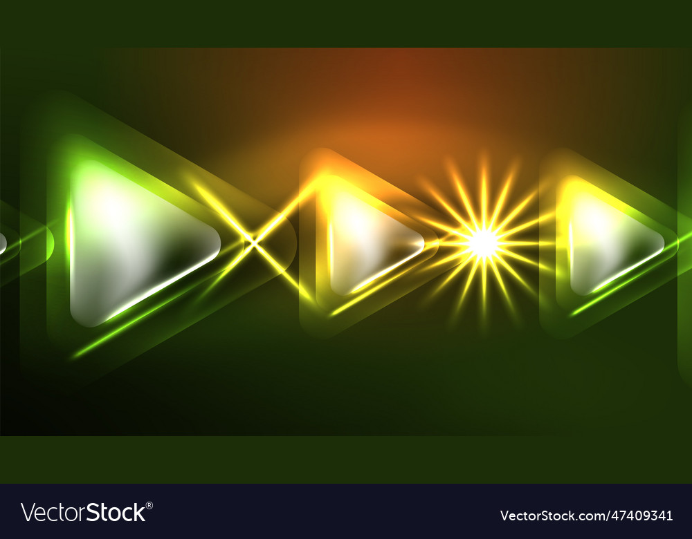Digital neon abstract background triangles