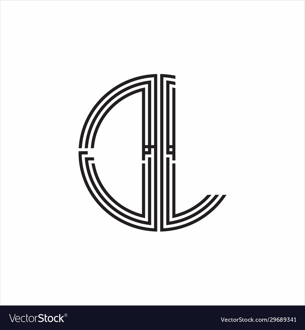 Dl logo monogram triple ribbon style line design vector image Dl logo monogram triple ribbon style line design