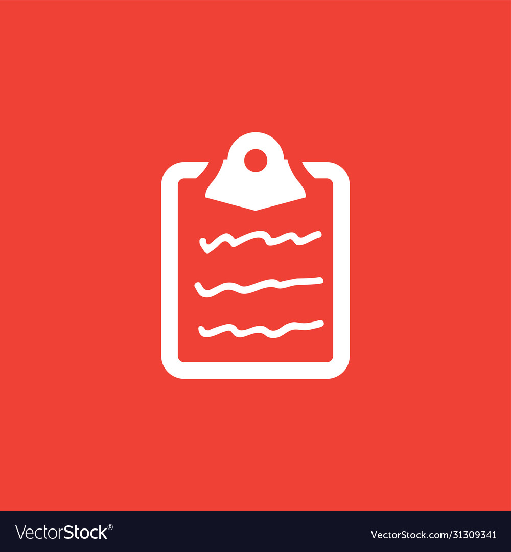 Document icon on red background flat style Vector Image Document icon on red background flat style
