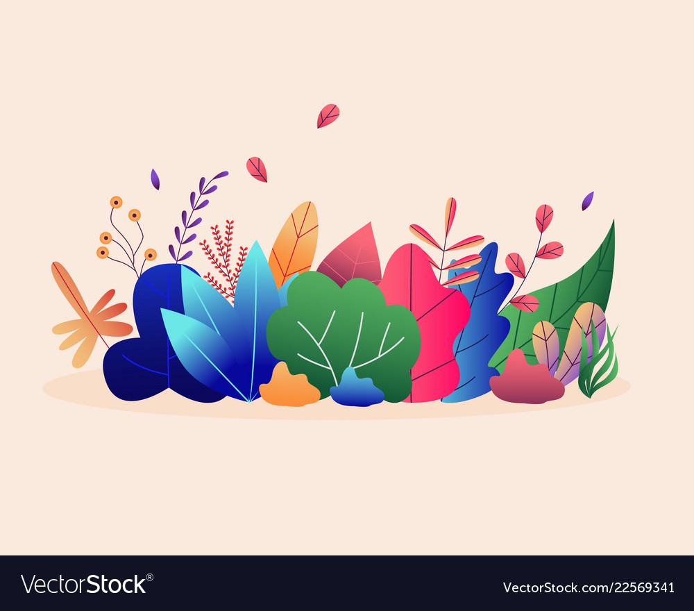 Flat abstract colorful leaves pattern background Vector Image Flat abstract colorful leaves pattern background