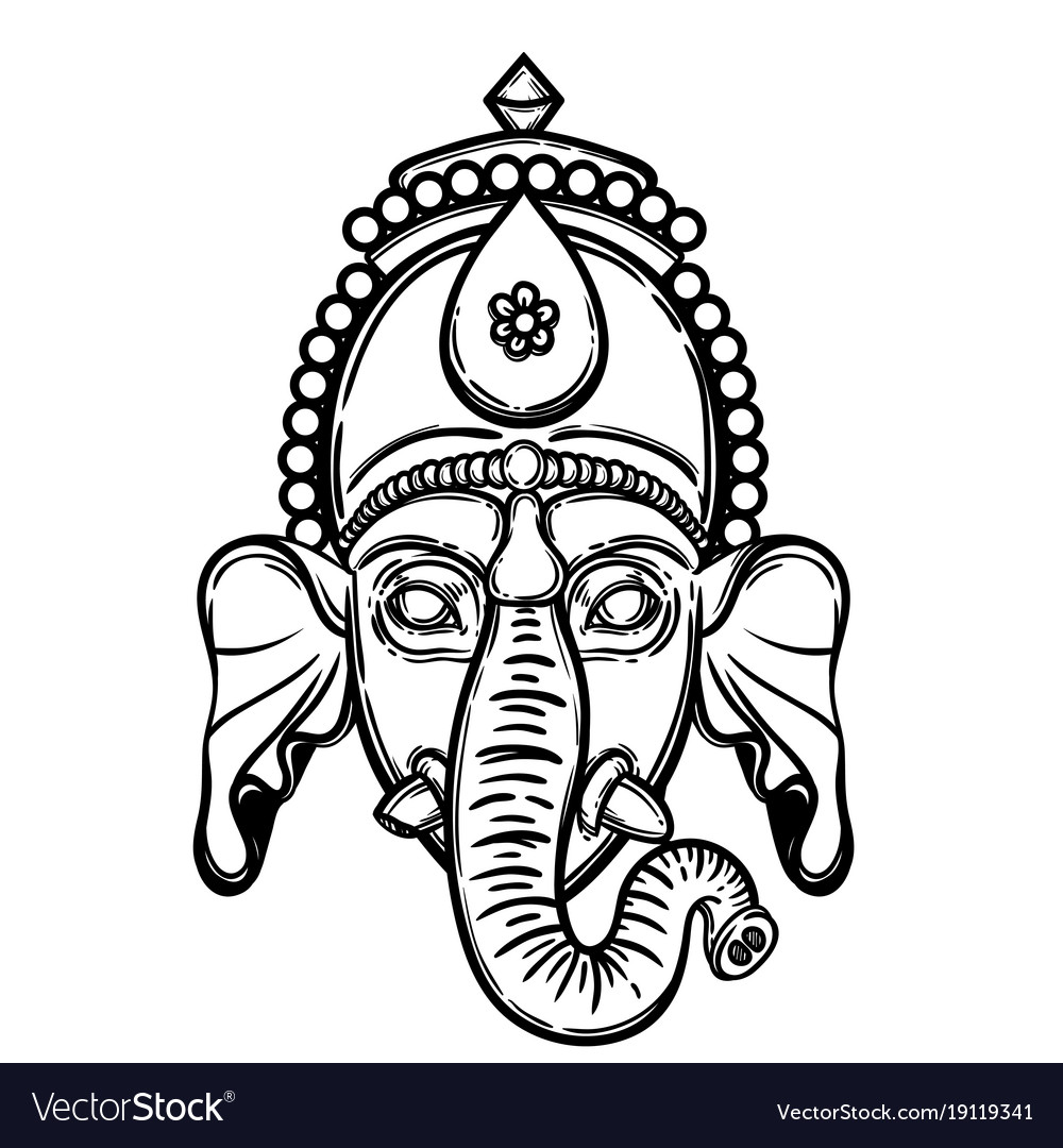 Ganesha hindu god elephant Royalty Free Vector Image