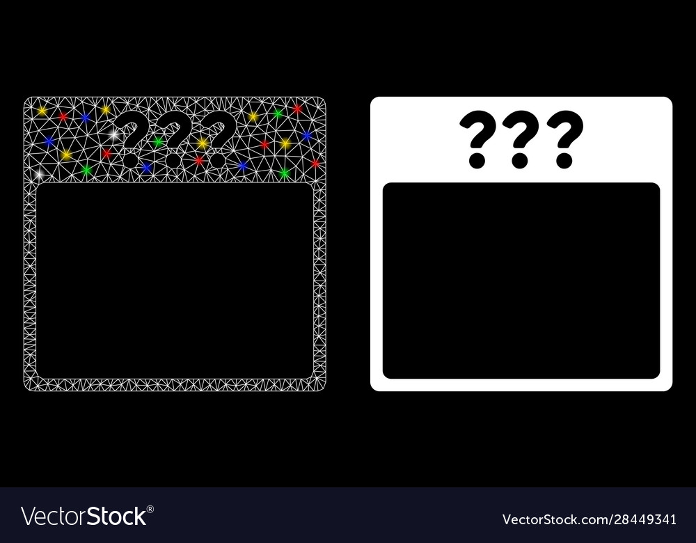 Glossy mesh network unknown calendar page icon Vector Image Glossy mesh network unknown calendar page icon
