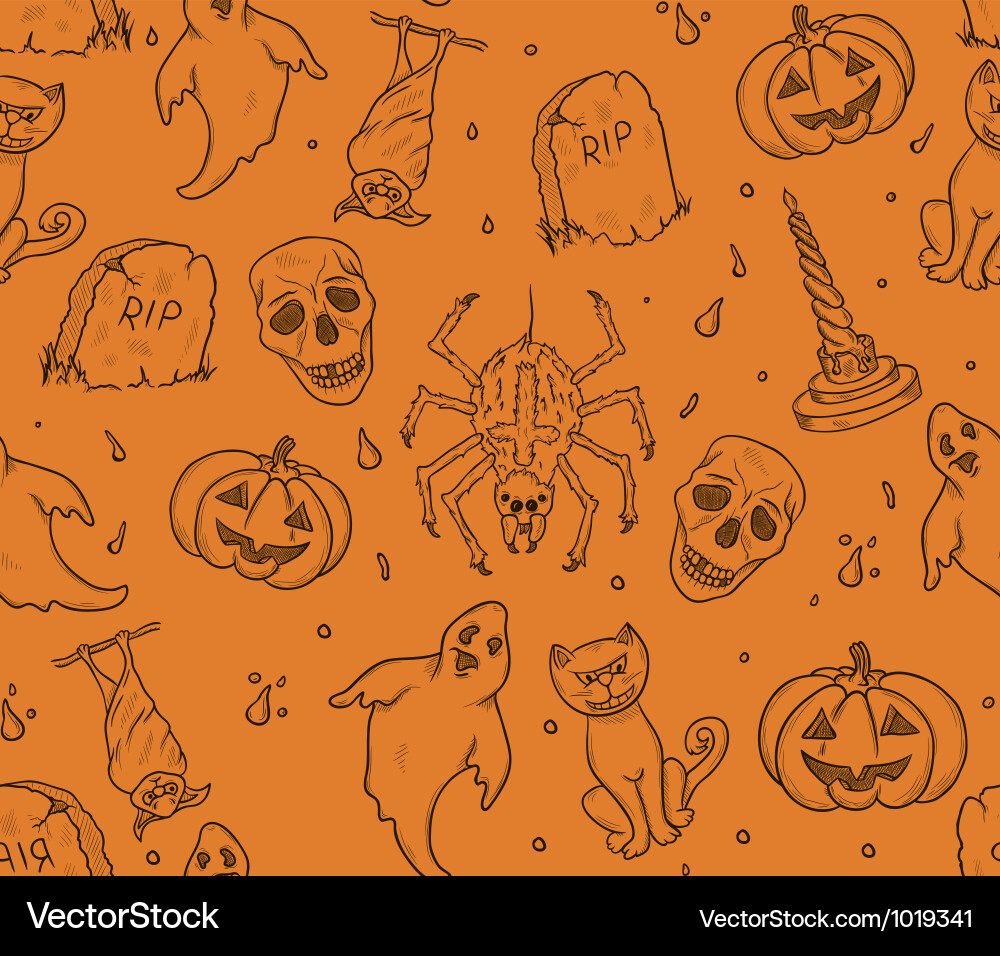 Halloween seamless pattern Royalty Free Vector Image