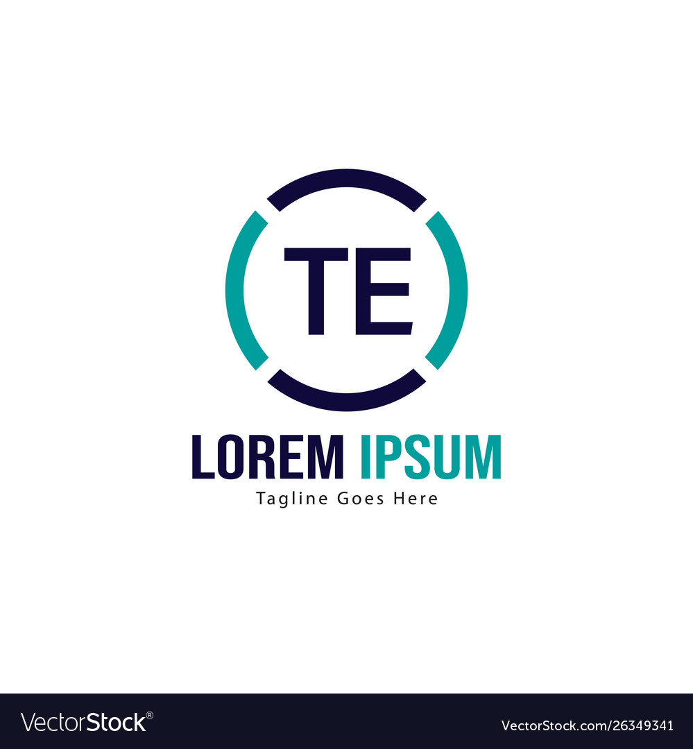 Initial te logo template with modern frame