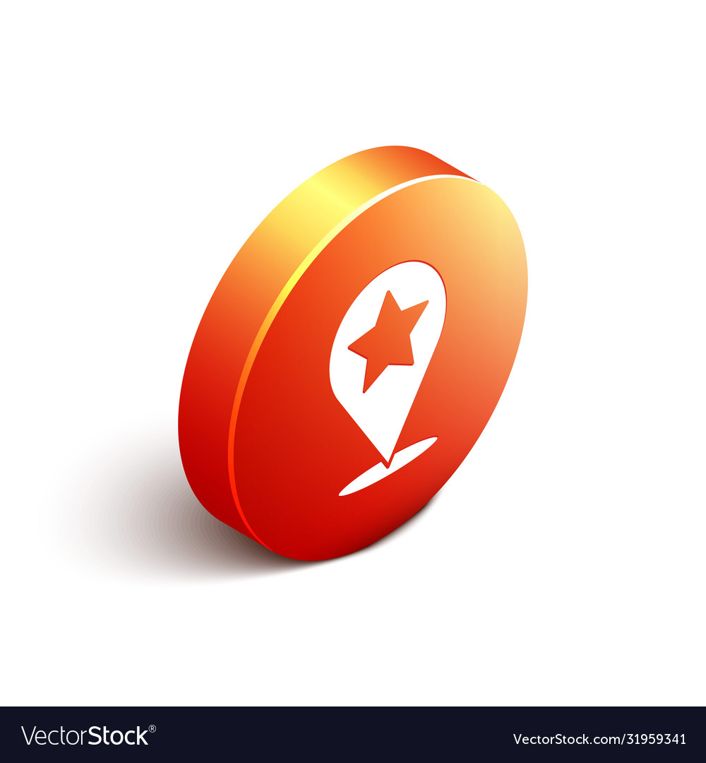 Isometric map pointer with star icon isolated Vector Image Isometric map pointer with star icon isolated