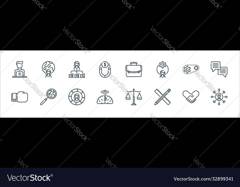 Life skills line icons linear set quality vector image Life skills line icons linear set quality