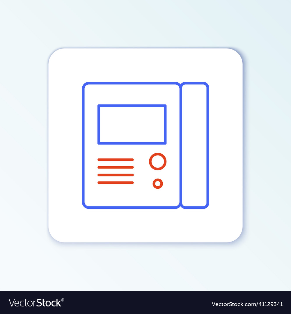 Line house intercom system icon isolated on white vector image Line house intercom system icon isolated on white