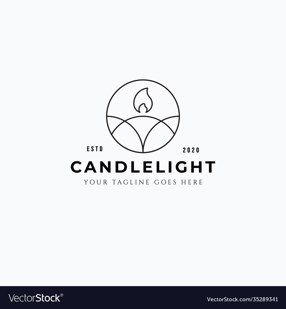 Minimalist line art candle fit for aromatic spa Vector Image