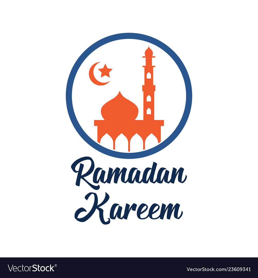 Ramadan kareem mubarak logo Royalty Free Vector Image