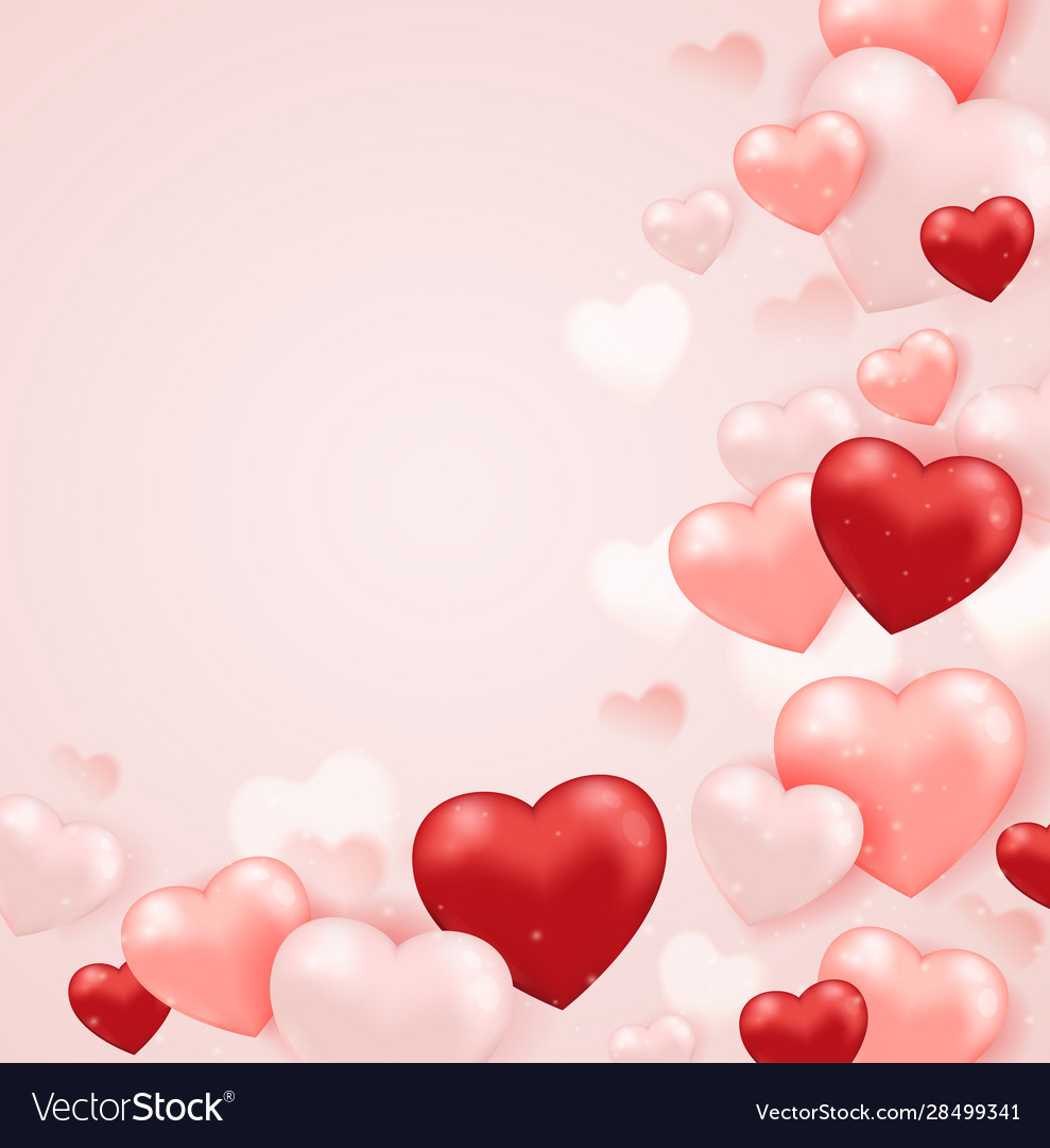 Red And Pink Heart Balloons Royalty Free Vector Image