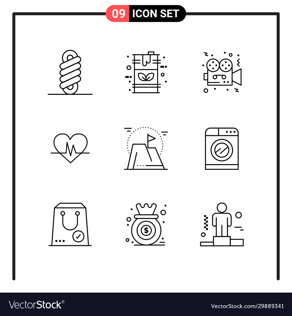 Set 9 line style icons for web and mobile Vector Image Set 9 line style icons for web and mobile