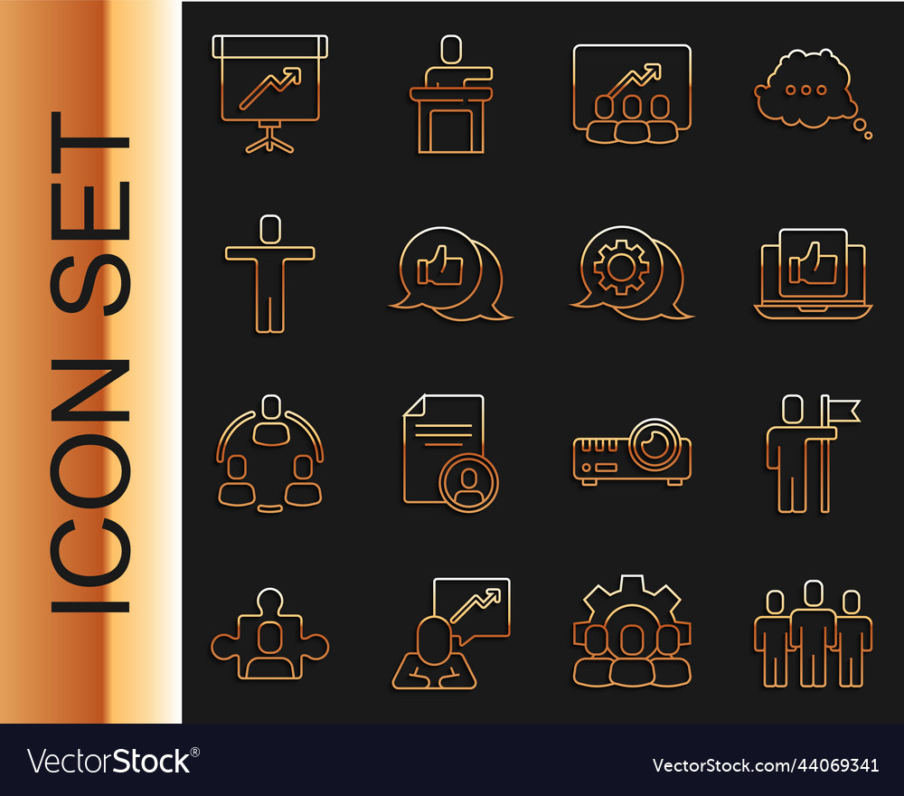 Set line users group team leader hand like Vector Image Set line users group team leader hand like