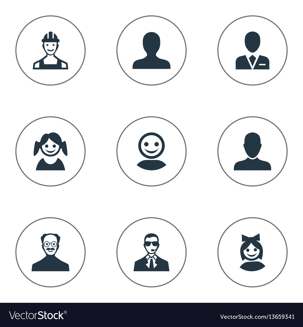 Set of simple avatar icons vector image Set of simple avatar icons