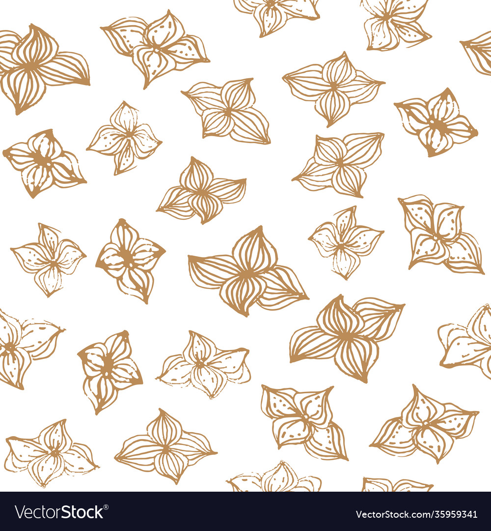 Simple leaves sketch repeat pattern