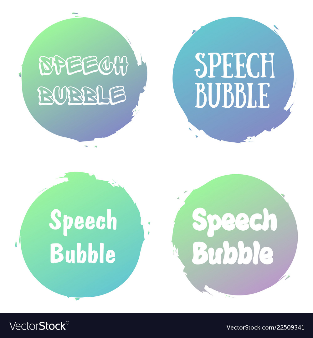 Speech bubbles handwritten word with color circle vector image Speech bubbles handwritten word with color circle