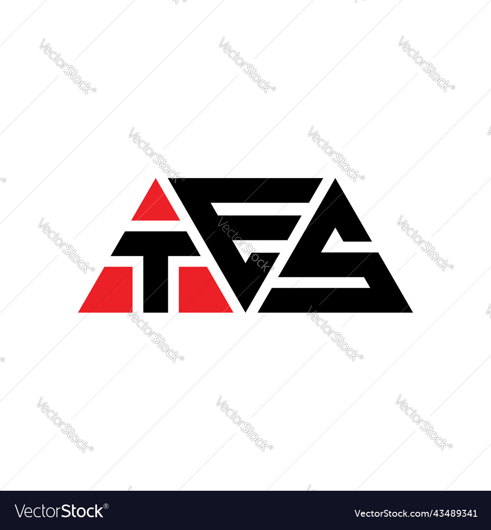 Tes triangle letter logo design Royalty Free Vector Image