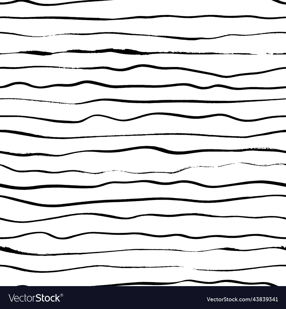 Thin horizontal lines hand drawn seamless pattern Vector Image