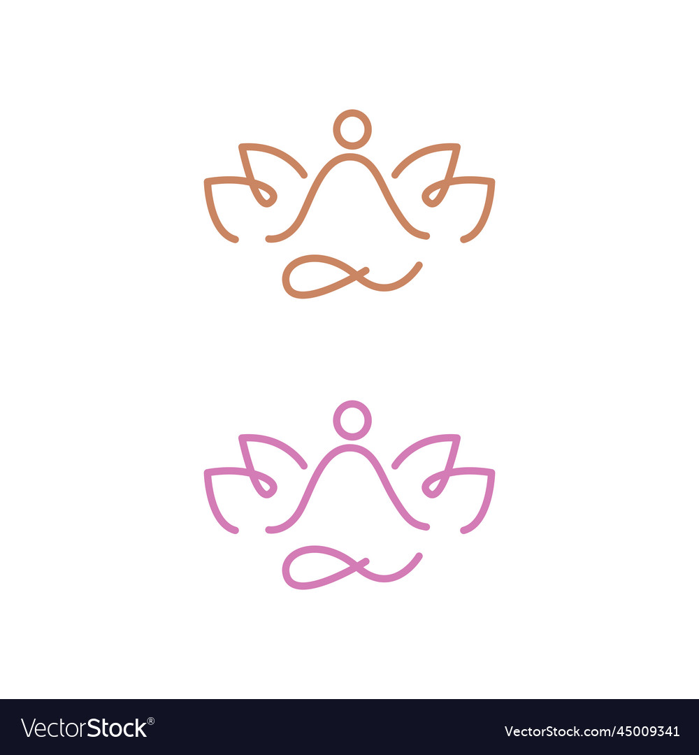 Yoga and wellness sign symbol art logo