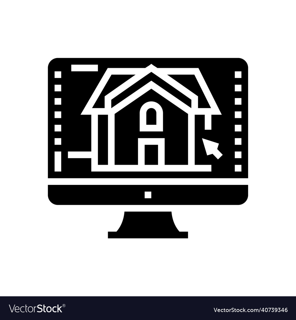 3d architecture visualization glyph icon vector image 3d architecture visualization glyph icon