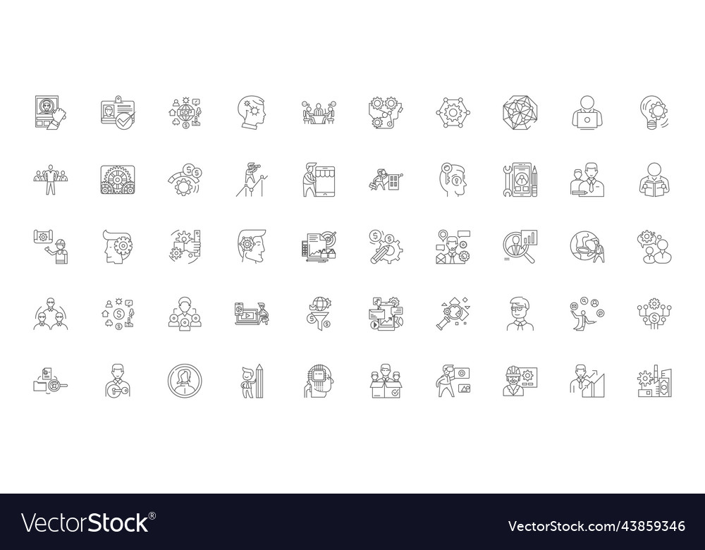 Admin concept linear icons line