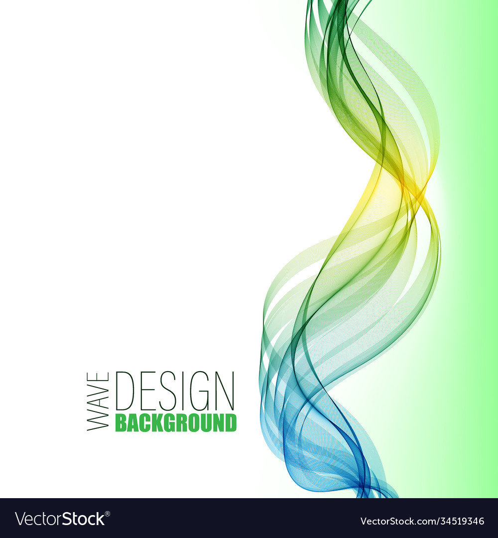 Blue and green vertical abstract transparent wave Vector Image
