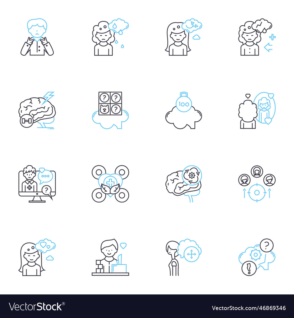 Empathy and understanding linear icons set vector image Empathy and understanding linear icons set