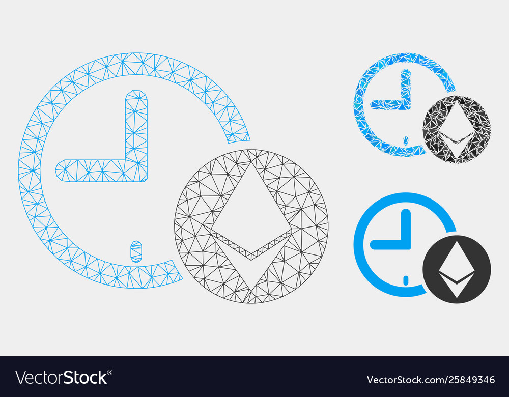 Ethereum credit clock mesh network model vector image Ethereum credit clock mesh network model