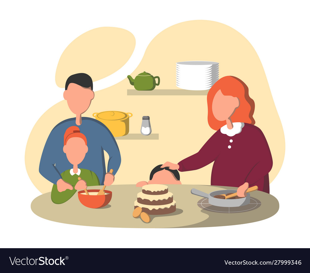 Familienvorbereitung für Winterurlaub Vater vector image Familienvorbereitung für Winterurlaub Vater