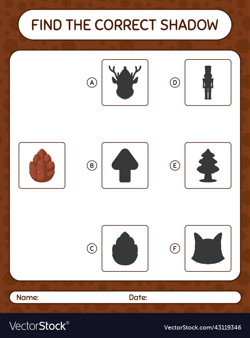 Find the correct shadows game with pine cone
