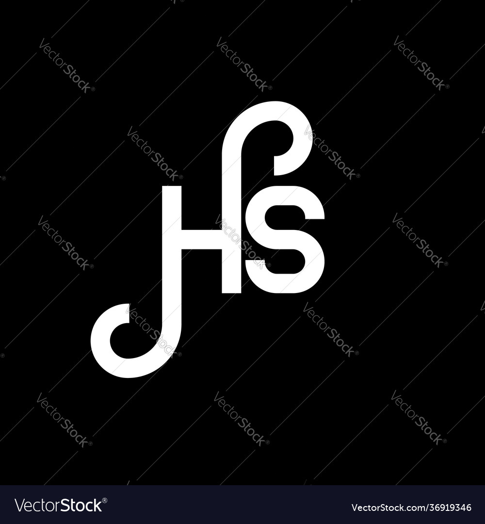 Hs letter logo design on black background