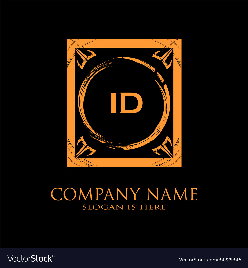 Id letter initial with royal luxury logo template Vector Image
