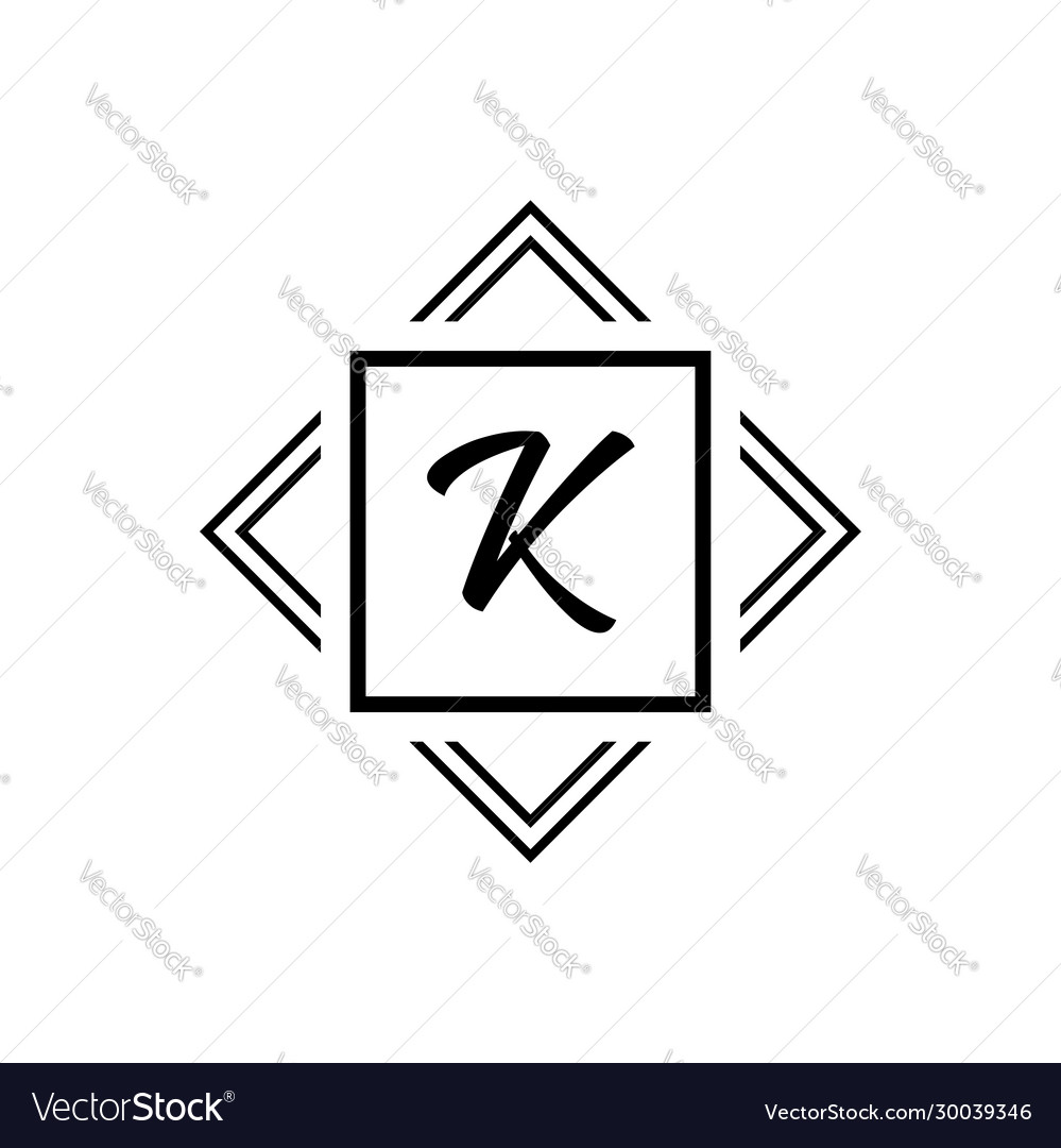 K monogram logo white geometric modern Royalty Free Vector