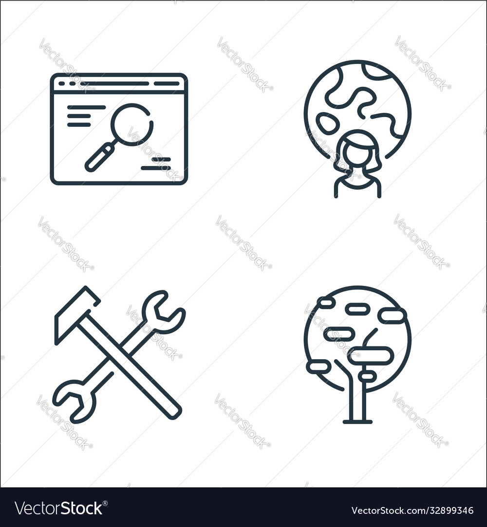 Life skills line icons linear set quality