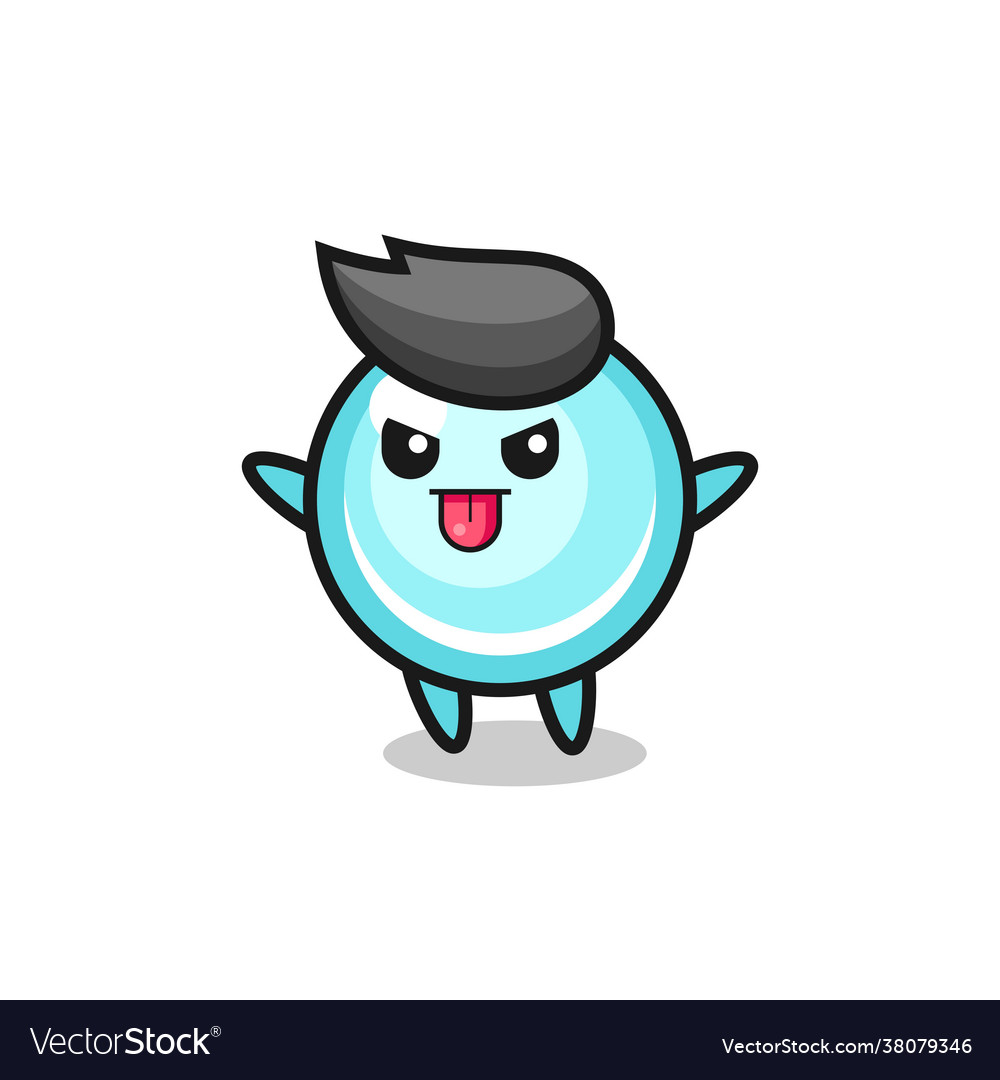 Naughty bubble character in mocking pose vector image Naughty bubble character in mocking pose