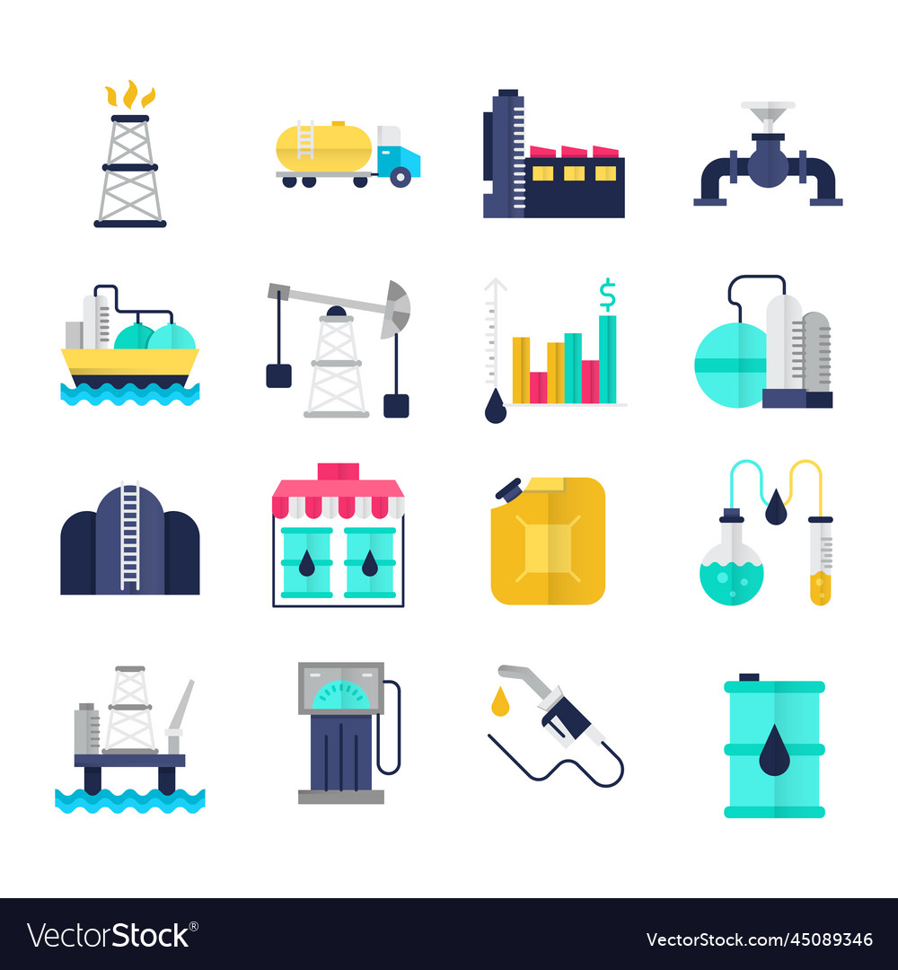 Oil-industry flat Royalty Free Vector Image - VectorStock