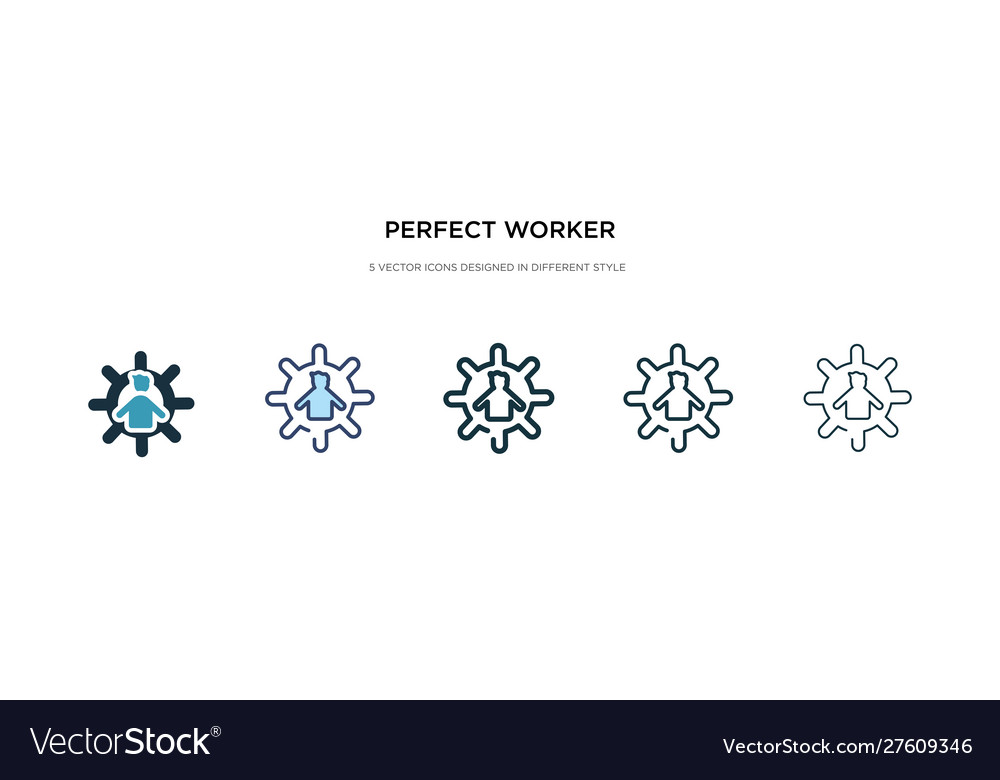 Perfect worker icon in different style two vector image Perfect worker icon in different style two